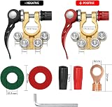 Tomoyuki 2 Pieces 4-Way Battery Terminal Connector Type A Screw 12V/24V view 2