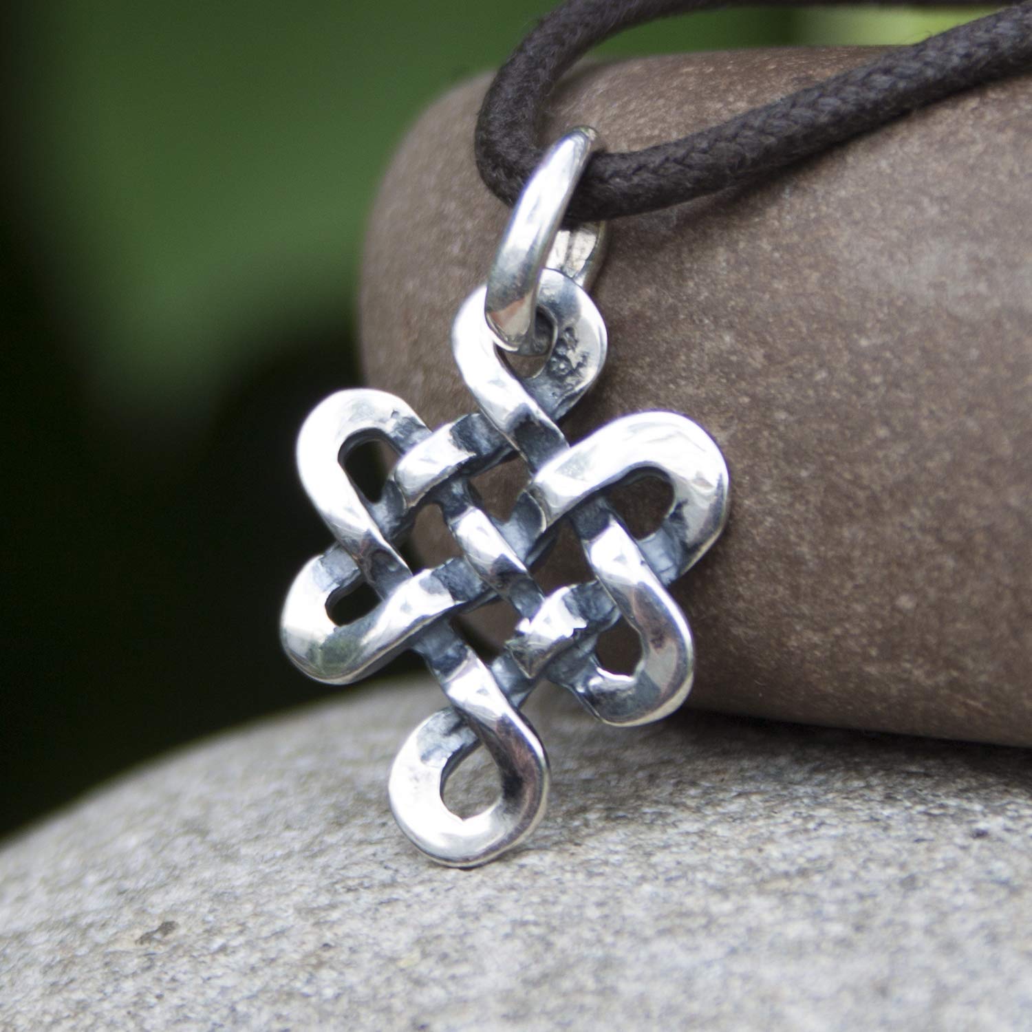 Tibetan Endless Knot Necklace 925 