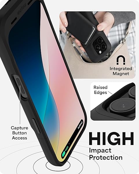 MOPHIE JUICE PACK BATTERY CASE FOR IPHONE 16 PRO MAX – SLIM CHARGING CASE, MAGNETIC BACK FOR WALLETS & MOUNTS, +50% EXTRA BATTERY LIFE, ENHANCED 6-FOOT DROP PROTECTION, SUSTAINABLE MATERIAL, BLACK