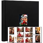 600 Pockets Photo Album 4x6 with Writing Space, Large Capacity 4x6 Photo Album Holds 600 Horizontal and Vertical Photos, Linen Cover Acid Free Pages Photo Book for Family Wedding Baby Pictures, Black