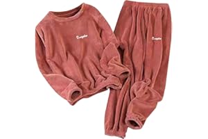 gkzlzk Flannel Pajamas For Women Winter Warm Fuzzy Sherpa Pjs Long Sleeve Plus Size Pajamas Cozy Fall Sleepwear Lounge Set