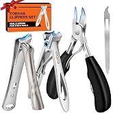 Toe Nail Clippers for Men, Toenail Clippers for Thick Nails for Seniors | German Ultra Sharp Stainless Steel Fingernail Clipper with Catcher, Heavy Duty Ingrown Nail Cutter Long Handle with Wide Jaw