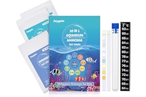 Joygain 10 in 1 Ammonia Test Kit for Aquarium, 150pcs Aquarium Test Strips, Accurate & Fast Fish Tank Water Testing Kit Suitable for Saltwater and Freshwater, Test Water pH, Nitrite, Nitrate & More