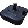 LOKATSE HOME 18" Square Outdoor Patio Market Umbrella Base Stand Heavy Duty-Water Filled 62 lbs, Black