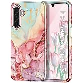 Btscase for Samsung Galaxy A17 5G Case, Marble Pattern 3 in 1 Heavy Duty Shockproof Full Body Rugged Hard PC+Soft Silicone Drop Protective Women Girl Cover for Samsung Galaxy A17 5G,Rose Gold