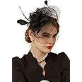 Fascinators Hats 20s 50s Hat Pillbox Hat Cocktail Tea Party Headwear with Veil for Girls and Women