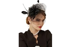 CIZOE Fascinators Hats 20s 50s Hat Pillbox Hat Cocktail Tea Party Headwear with Veil for Girls and Women