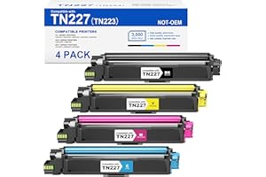 (with Chip) TN227 Toner Cartridge Compatible Replacement for TN223 TN 227 TN-223 TN-227 Work with MFC-L3770CDW HL-L3270CDW HL