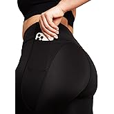 TLRUN High Waist Yoga Leggings with Pockets Tummy Control Running Pants for Women 4 Way Stretch Workout Tights