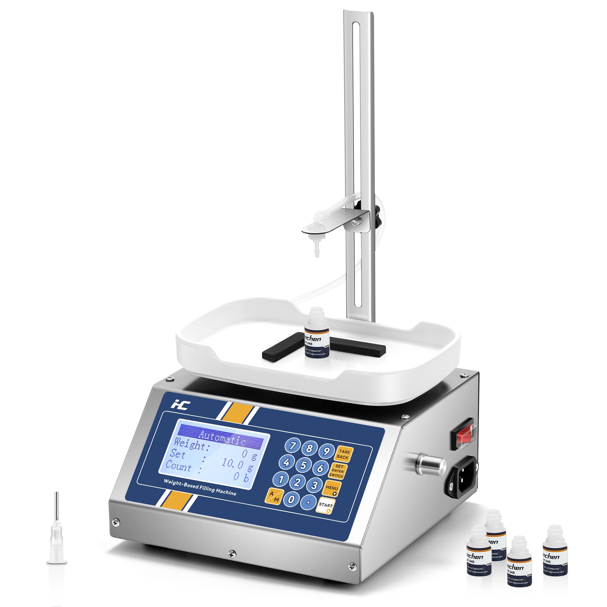 Photo 1 of Hanchen Liquid Filling Machine 1-50ml 0.1ml Bottle Filler Machine Peristaltic Pump Weighing Filling Machine for Essential Oil, Oral Liquid, Perfume, Spray Bottle 110V-220V