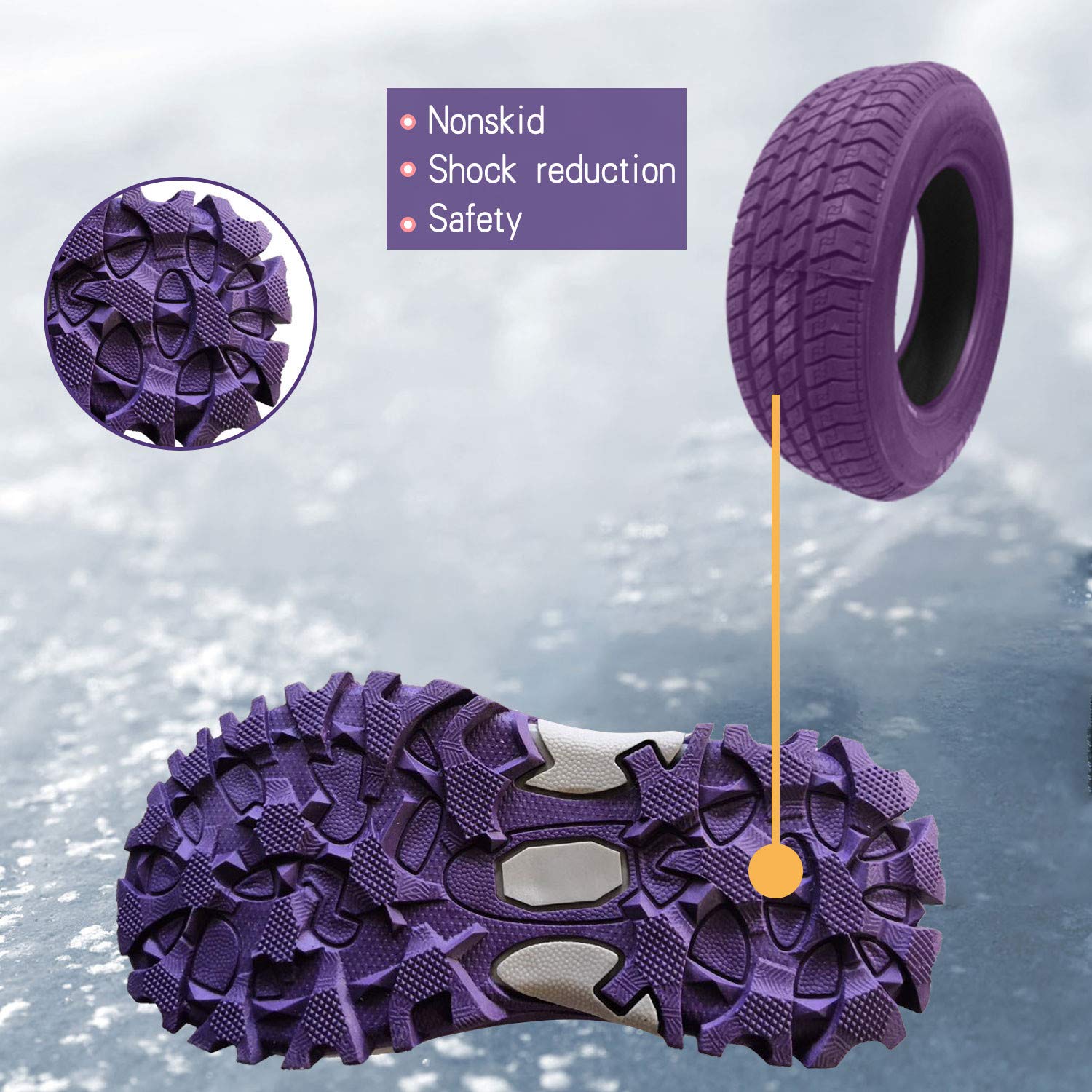 MARITONY Kid\'s Snow Boots for Girls and Boys, Warm Cozy Waterproof Winter Safety Glitter Puffer Shoes