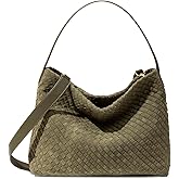 Rejolly Suede Tote Bag for Women Woven Hobo Handbag Slouchy Shoulder Purse Crossbody Designer Bag