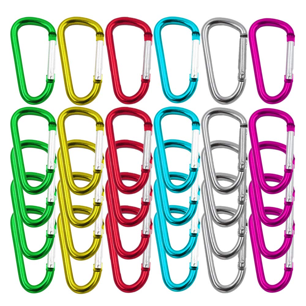 senvenelec 5cm D-type buckle carabiner, mini carabiner keychain, aluminum carabiner lock, D-spring type carabiner, keychain - 30Pcs