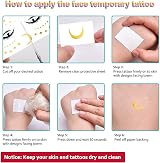 Rosymormor 14 Sheets Gold Metallic Face Temporary Tattoos Women Girls Festival view 7