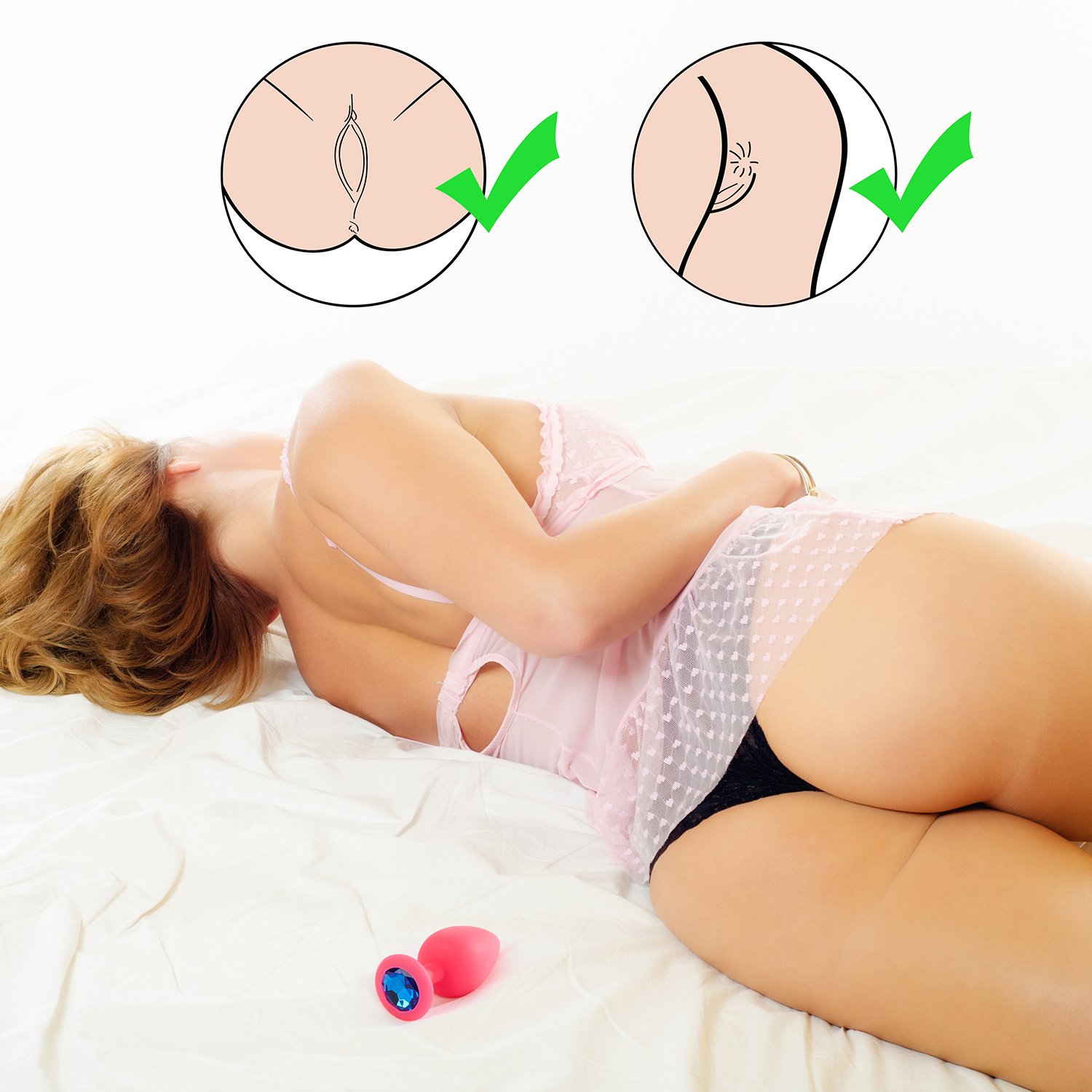 provocaTOY Analplug Set Sexspielzeug aus Silikon für Männer, Frauen & Paare – pink, lila oder schwarz in klein, mittel, groß - inkl. gratis Gleitgel