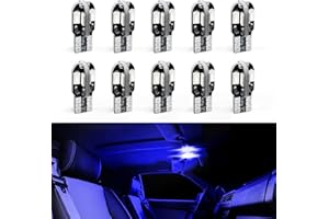 Hbxdeco 10PCS T10 LED Bulb, 12V 8000K Super Bright LED Light Bulb, 5730 8SMD Replacement Bulbs for Read Lights License Plate Lights Roof Lights Trunk Light, Universal Car Accessories (Blue)