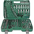 VICBAS 216-Piece Mechanics Tool Set, 1/4" & 3/8" & 1/2" Drive, Socket Wrench Set Metric CR-V for Universal Professional Mechanics, DIY Enthusiasts, Auto and Household Repairing