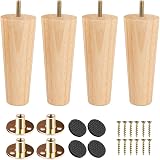 Btowin 12 inch Wood Furniture Legs 4Pcs M8 Bolts Mounting Plate Sofa Replacement