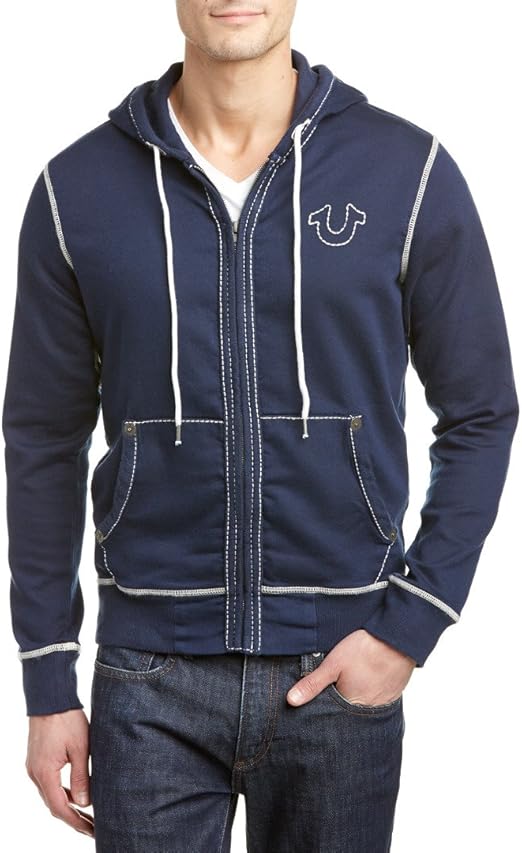 True Religion Big T Stitch Hoodie Navy at Amazon Men’s Clothing store