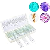 60 Microscope Slides with Specimens,Prepared Microscope Slides for Kids,Glass Slides for Microscope,Prepared Slides for Kids Microscope,Microscope Slide Preparation Kit for Biology Science Classes