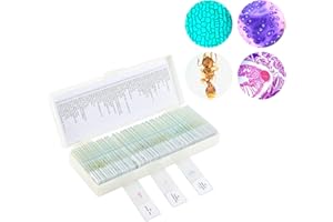 PALOBIL 60 Microscope Slides with Specimens,Prepared Microscope Slides for Kids,Glass Slides for Microscope,Prepared Slides for Kids Microscope,Microscope Slide Preparation Kit for Biology Science Classes