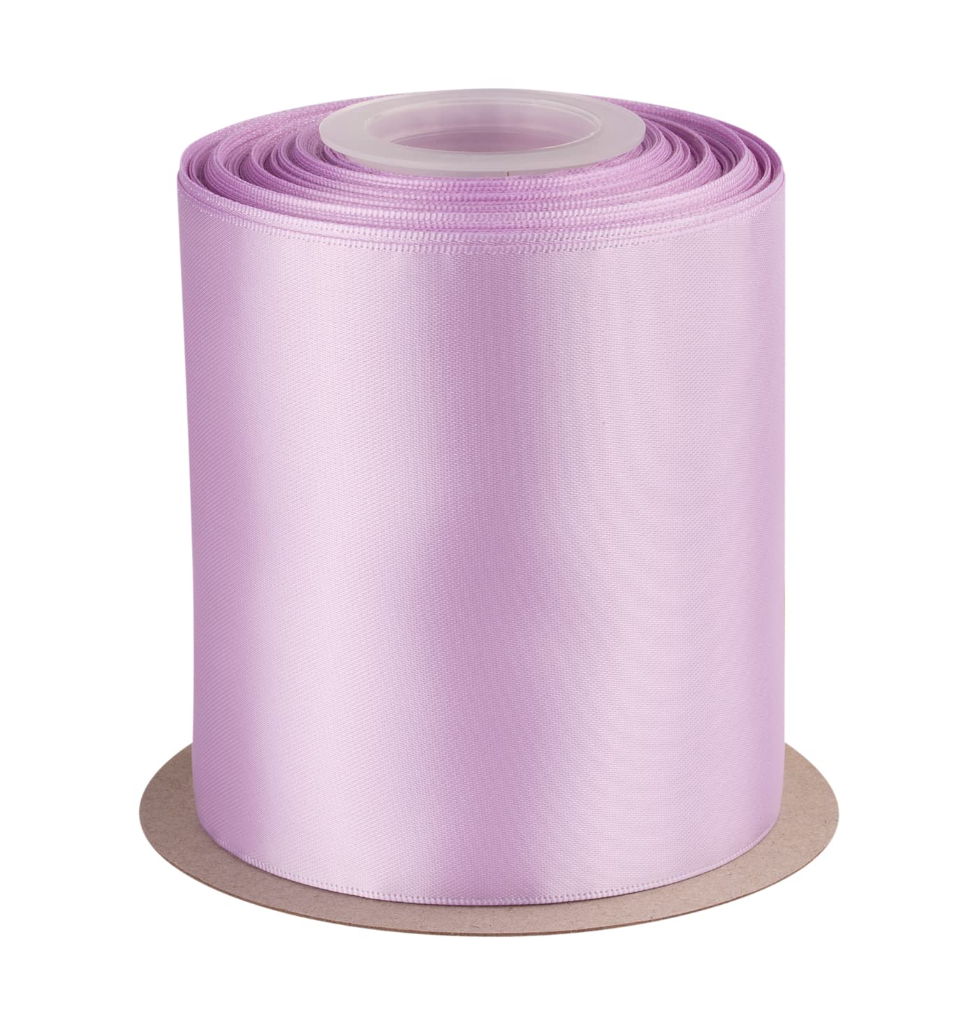 Double Faced Satin Ribbon, 100mm X 22M, Solid Polyester Craft Ribbon, Perfect for Gift Wrapping, Crafts, Wedding Party Ceremony Decoration, Floral Arrangement, Sewing (Lt. Orchid)