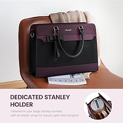 LOVEVOOK Laptop Tote Bag for Women,Leather Work