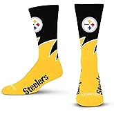 For Bare Feet NFL Unisex Kids Black Wave Crew Sock Nfl Youth