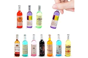 10Pcs 1:12 Scale Mini Miniature Bottles Wine Bottles miniverse Make it Mini Food Mini House Drink Accessories Dollhouse Decor