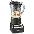 Hamilton Beach Wave Crusher Blender For Smoothies With 40 Oz Glass Jar and 14 Functions, Ice Sabre Blades & 700 Watts for Consistently Smooth Results, Black & Stainless Steel (54220)