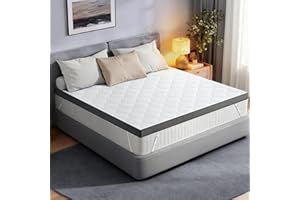 Glendan Extra Firm Mattress Topper: Queen Size 3 Inch, High Density Bed Topper, Extra Support for Pain Relief, Breathable Washable Cover with Anti-Slip Straps, CertiPUR-US Oeko-Tex Certified 80x60