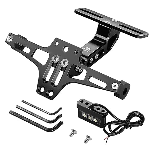 CAME Motorcycle Tail Tidy License Plate Holder – Black, Fender Eliminator With LED Light