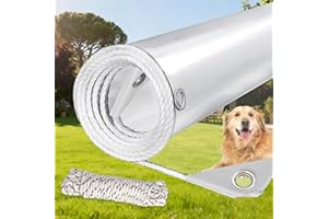 LC&QS Clear Tarps Heavy Duty PVC, Transparent Tarp Durable Waterproof Dustproof Windproof, Tarpaulin with Grommets & Ropes for Greenhouse, Patio, Garden, Pavilion, Chicken, Porch, Outdoor（6' x 8'）