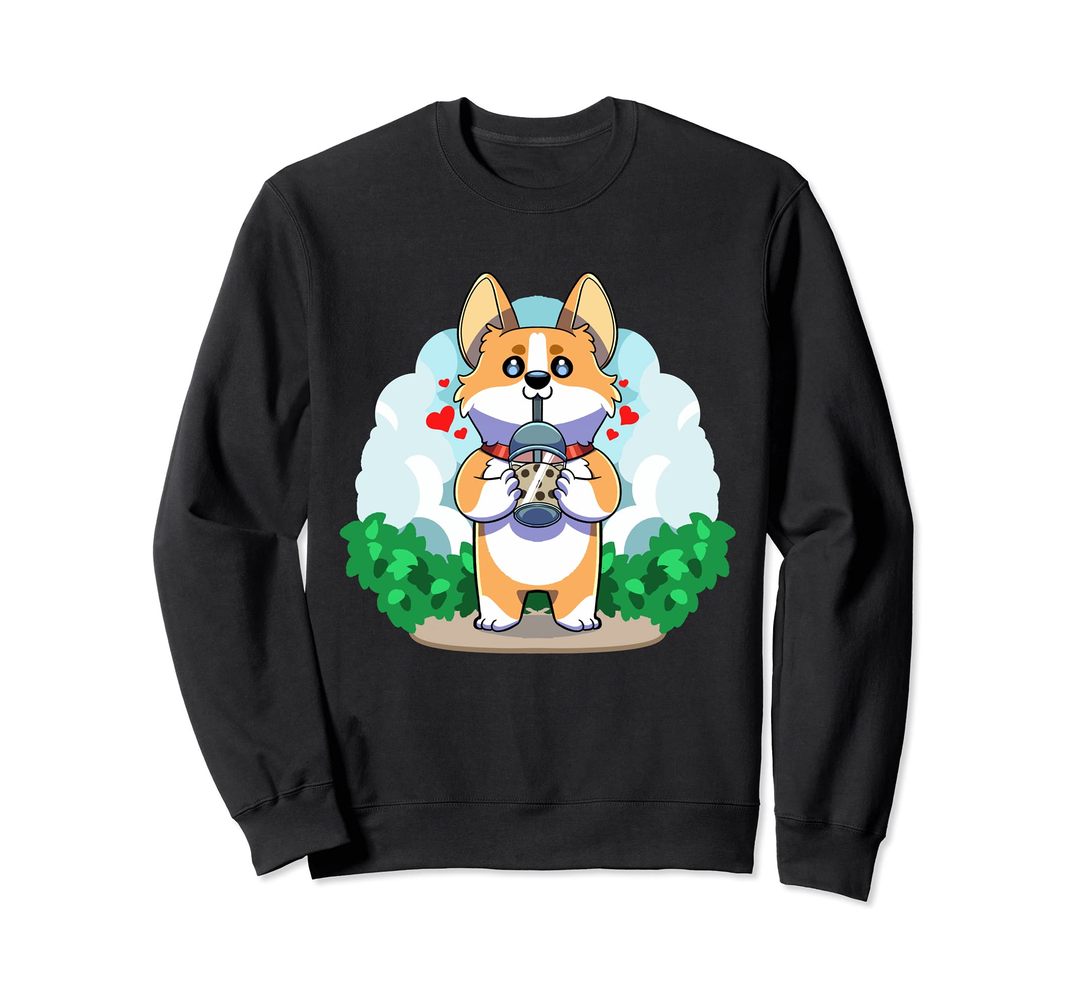 Corgi Boba Bubble Tea Pembroke Welsh Dog Kawaii Puppy Anime Sweatshirt
