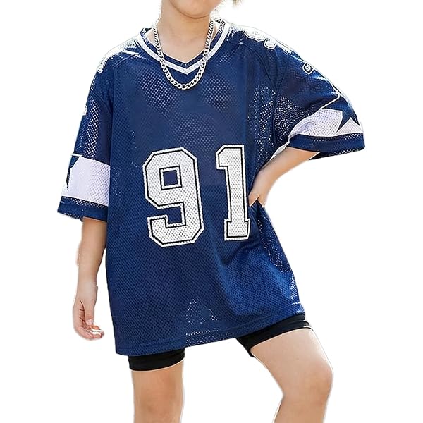 Amazon.com: Verdusa Girl's Jersey Shirts Oversized Y2K Graphic