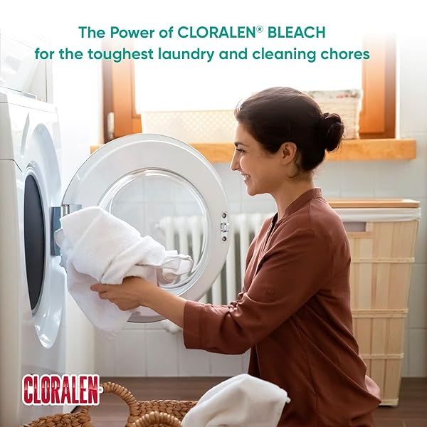 CLORALEN HOUSEHOLD CLEANING LIQUID BLEACH – 32.12 FL OZ – 3-IN-1 MULTIPURPOSE CLEANER FOR LAUNDRY, BATHROOM & KITCHEN – DEODORIZES, WHITENS & DEEP CLEANS