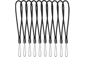 YOUOWO Wrist Lanyard Hand Strap Lanyards Nylon Black 10 Pcs,For Keys Phone Camera USB Wallet ID Name Tag Badge Whistle Walkie-talkie (10 Black - Combination 2)