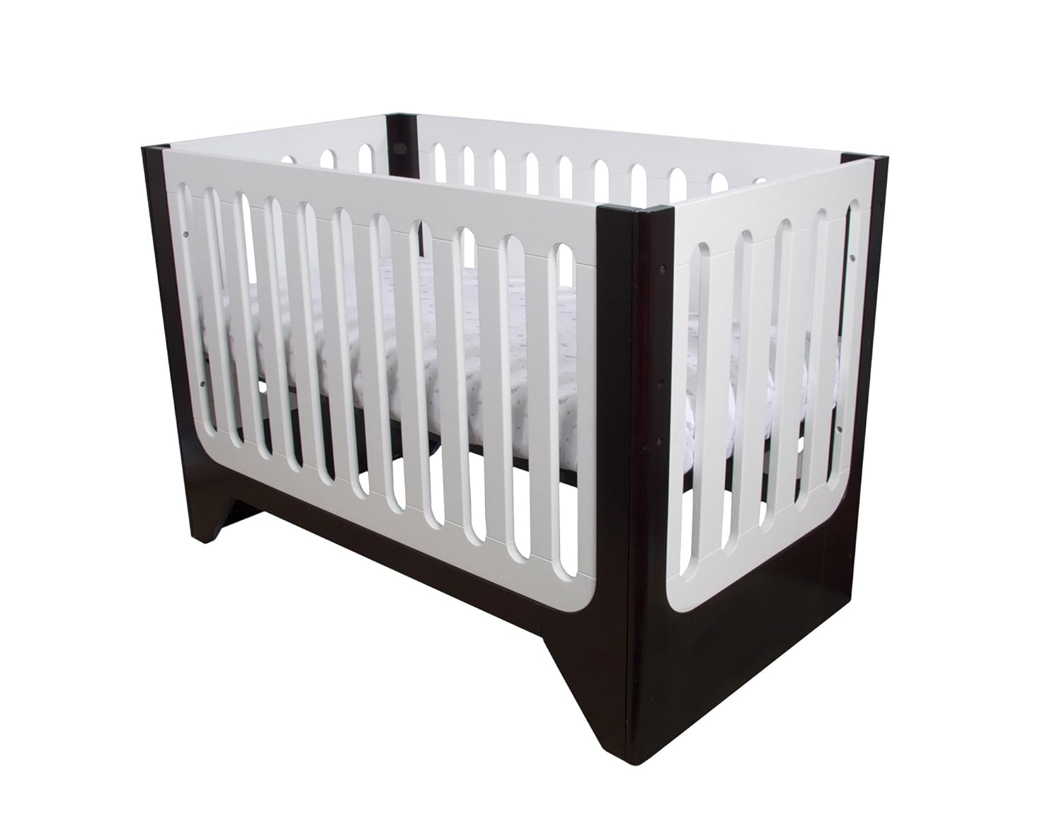 two tone cribs white espresso