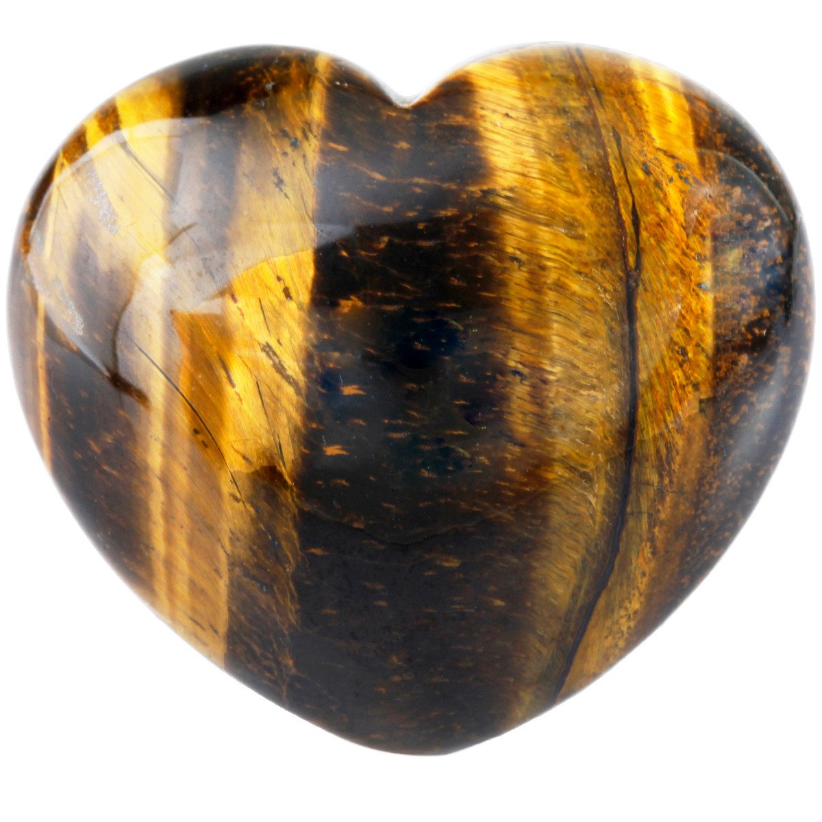 Nupuyai Tiger's Eye Heart Palm Worry Stone for Chakra Reiki, Healing Crystal Love Stone for Home Decoration 45mm