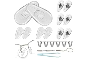 KAISERNGU Eyeglass Nose Pads, 6 Pairs Screw-in Glasses Repair Kit with Screwdriver and Small Screws, Thick Silicone Nose Pads with Air Chamber