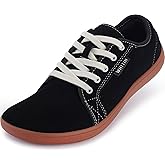 WHITIN Men's Wide Genuine Leather Barefoot Shoes | Minimalist Fashion Sneakers | Zero Drop Sole