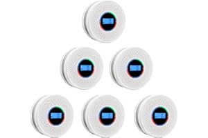 Coreel Smoke Detector Carbon Monoxide Detector Combo with Digital Display and Sound Light Alarm, 2-in-1 Smoke & CO Alarm with Battery Operated for Home, Travel or RV (White-06)