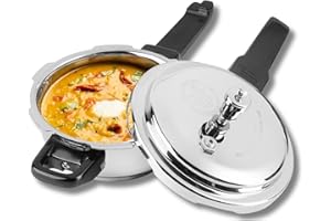 Vinod Stainless Steel Pressure Cooker 4.8 Qt | Also use as Deep Fry pan | Sandwich Bottom | Induction and Gas Stove Friendly 