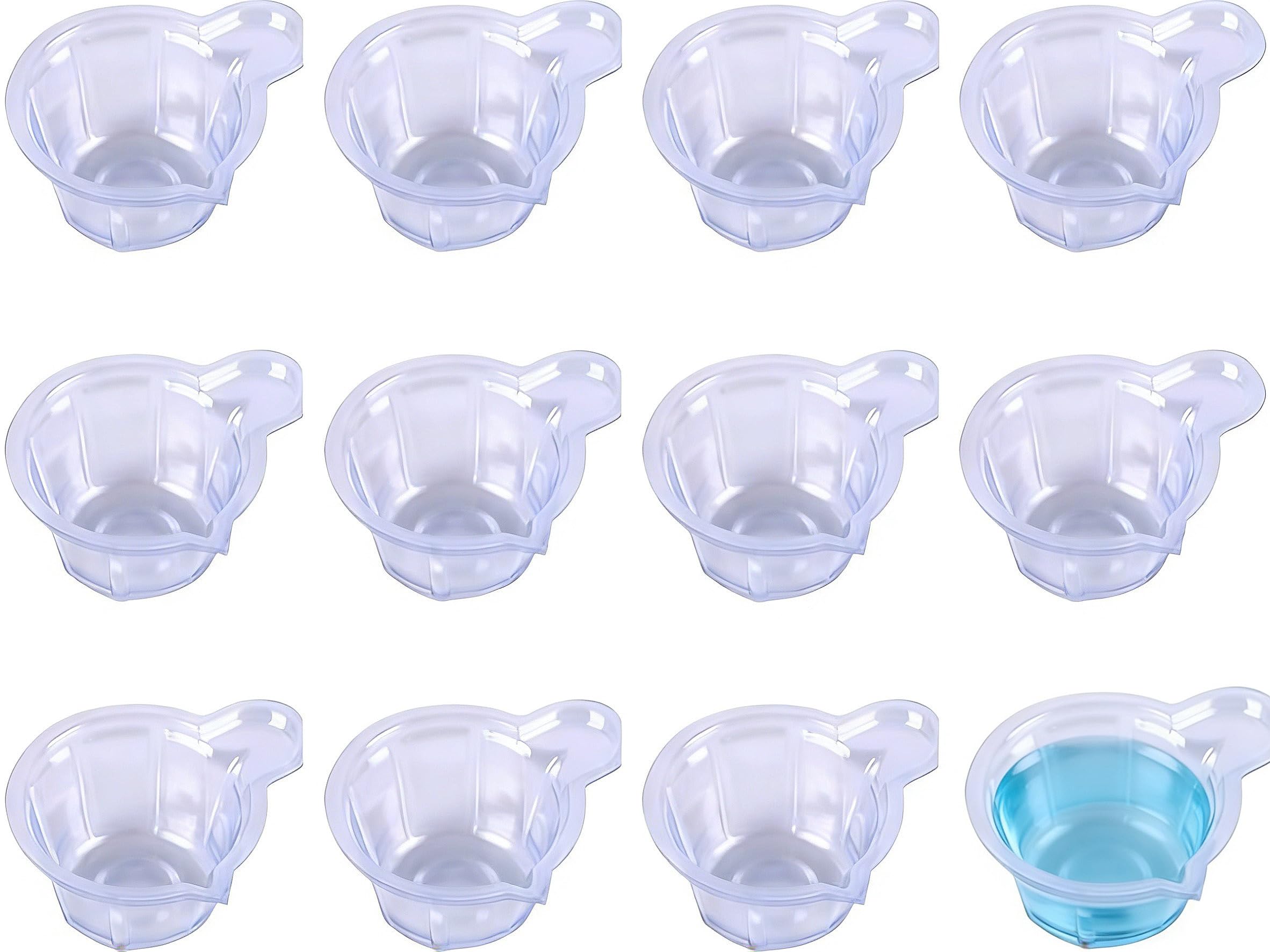 Milisten Disposable Pigment Stirring Cup 40Ml Clear Plastic Mixing Container for DIY Epoxy Resin Crafting Crystal Dispensing Tool 100 Pieces