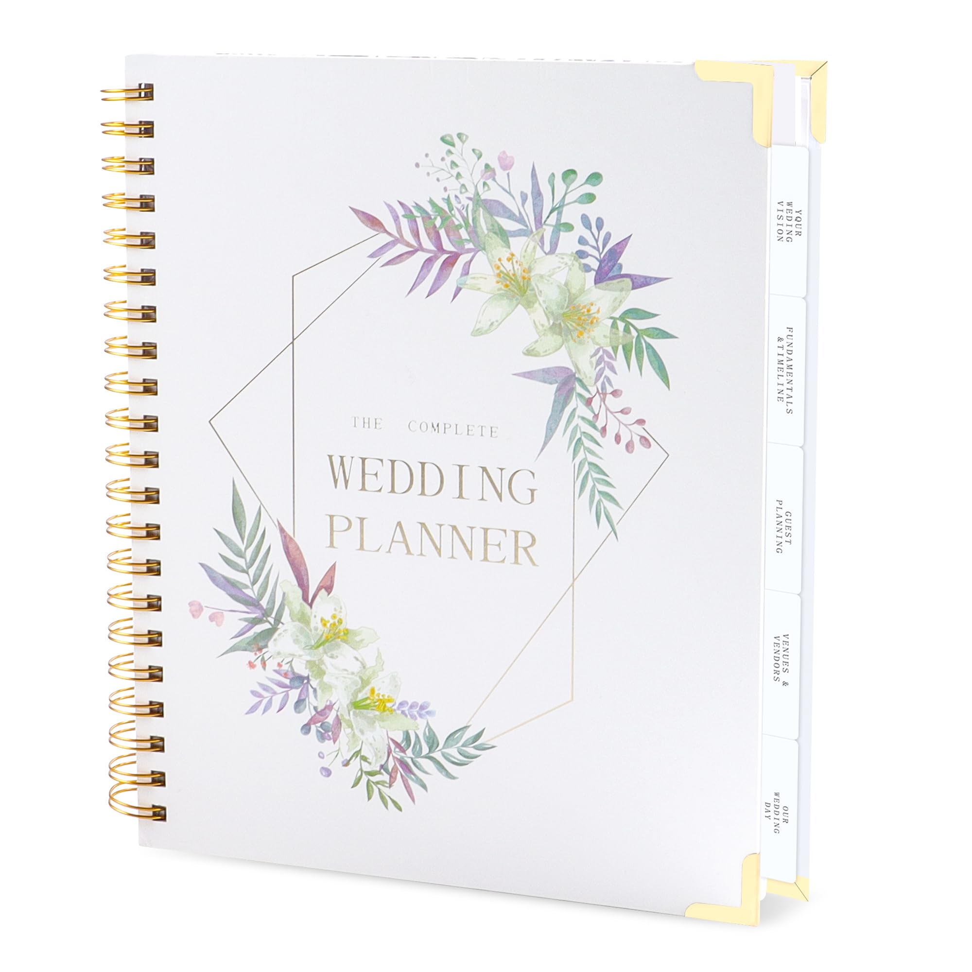 JUNART Wedding Planner for Bride-11"×9" Hardcover Wedding Planning Book and Organizer, Engagement Gift for Future Couples/Newlyweds, Covers All Wedding Details
