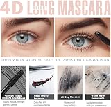 Hualijia 4D Silk Fiber Eyelash Mascara Black Extra Length & Volume view 2