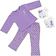 Emily Rose 18 Inch Doll Pajamas PJs Outfit Set, Including 18" Doll Puppy Slippers Accessory! | Doll NOT Included | Gift Boxed! | Compatible with American Girl Dolls