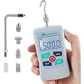 Mxmoonfree 500N Digital Force Gauge Push Pull Tester Portable with Case | Auto Backlit LCD Large Screen Auto Power Off Units N/LB/Kg/Oz High Precision Sensor For School Lab Mechanical Physics