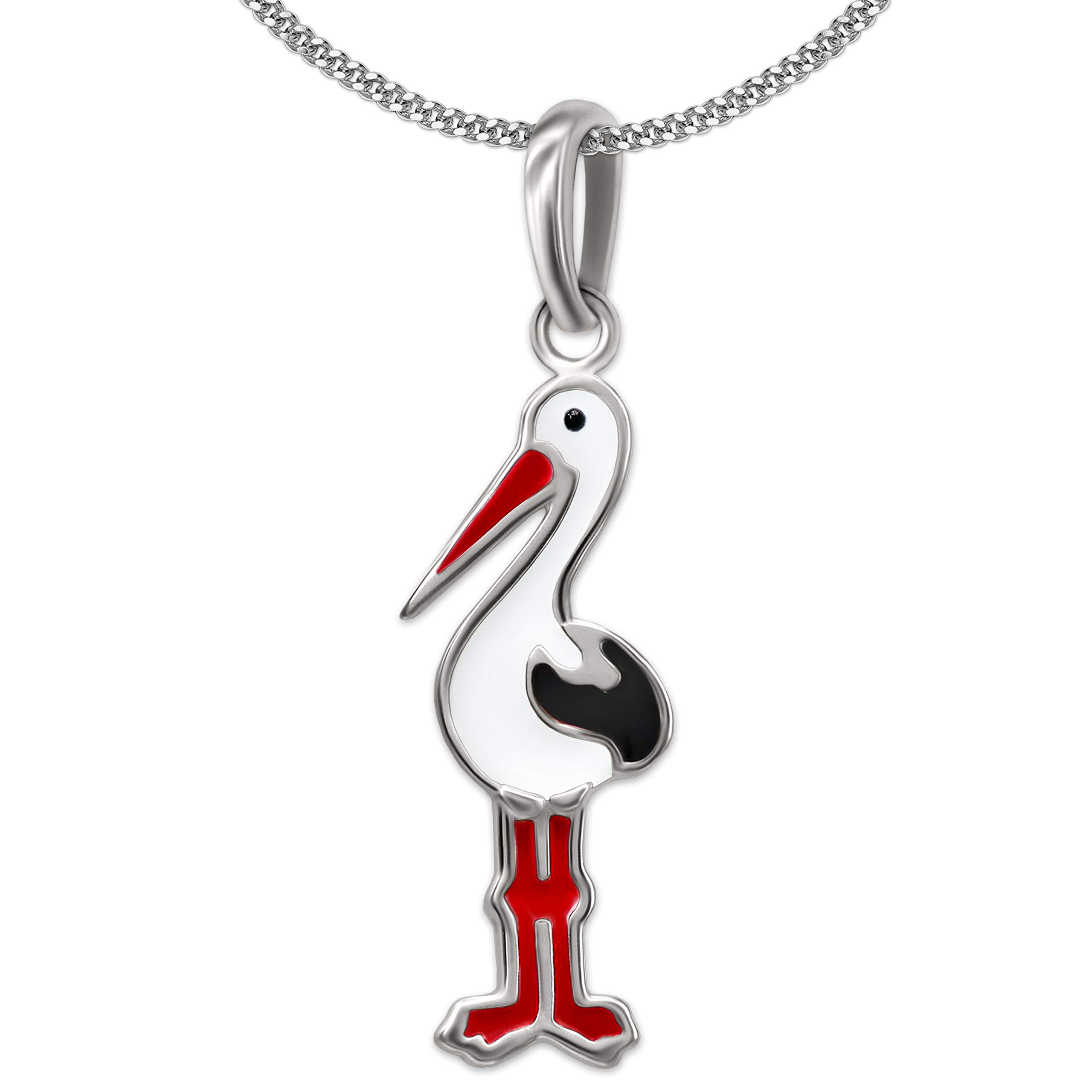 Clever jewellery set, silver small pendant, mini pirate ship, 11 x 12 mm, colourful painted shiny with chain tank, 40 cm, sterling silver 925, for children