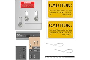 INZIZIK Generator Interlock Kit for Square D QO or Homeline Indoor or Outdoor with Main 150 or 200 amp Panels, 1 3/8 Inch Spacing Between Main and Branch Breakers